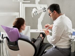 dentist working with a patient